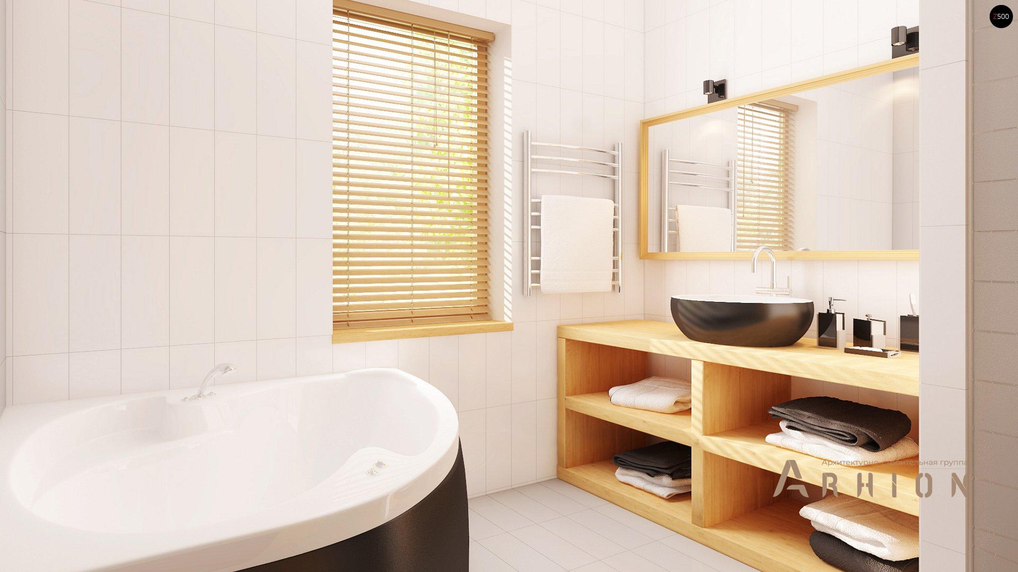 10. Проект одноэтажного дома в современном стиле с четырехскатной, Z10 k, площадью - 134 кв c терассой, эркером